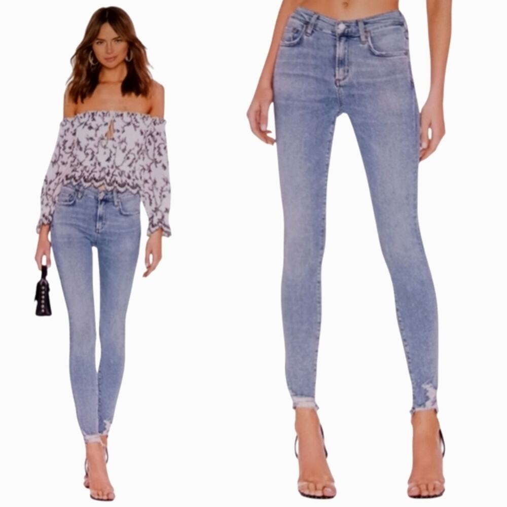 Agolde Sophie High Rise Skinny Chewed Hem GUC $188 Size 28   J1658